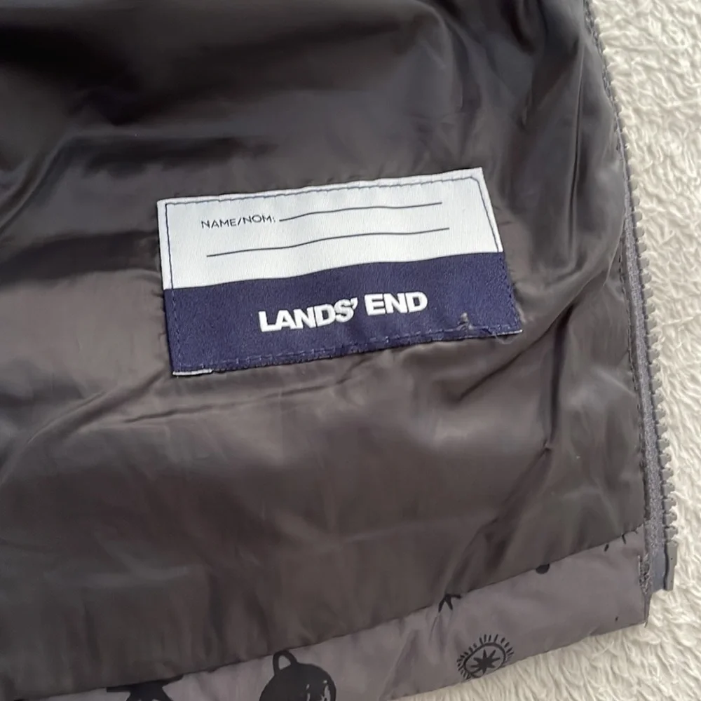 Lands End grey puffer jacket